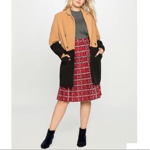 Eloquii Red and Black Tweed Skirt